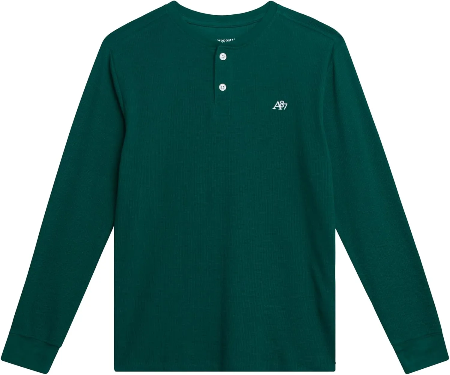 AEROPOSTALE Boys' Long Sleeve Henley Shirt - Cotton Ribbed Henley Long Sleeve Shirt - Thermal Henley Top for Boys (8-16)