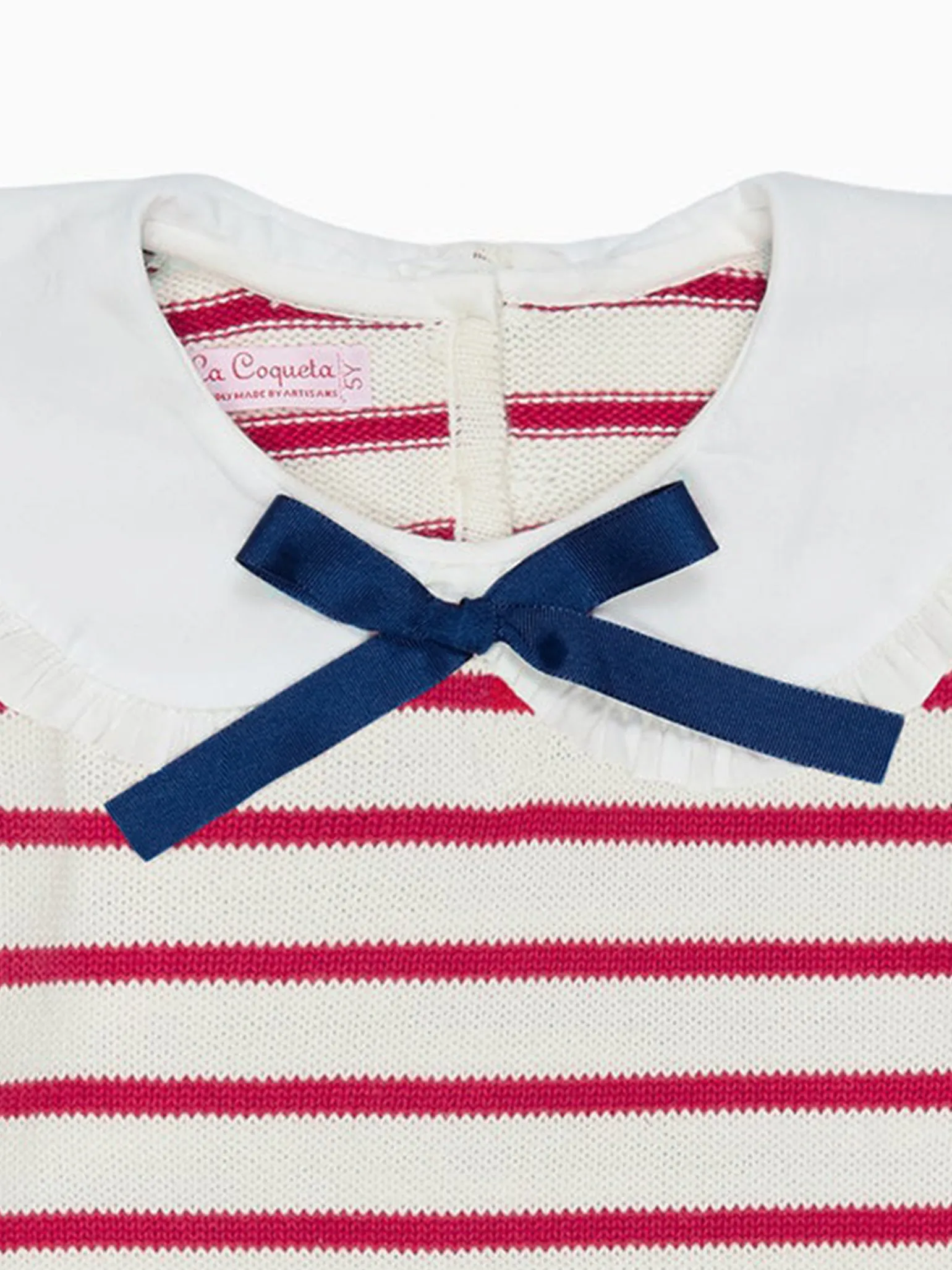 Burgundy Stripe Morissa Cotton Girl Sweater