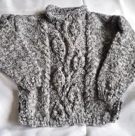 Chunky Kids Sweater Grey by Caroline Bruce