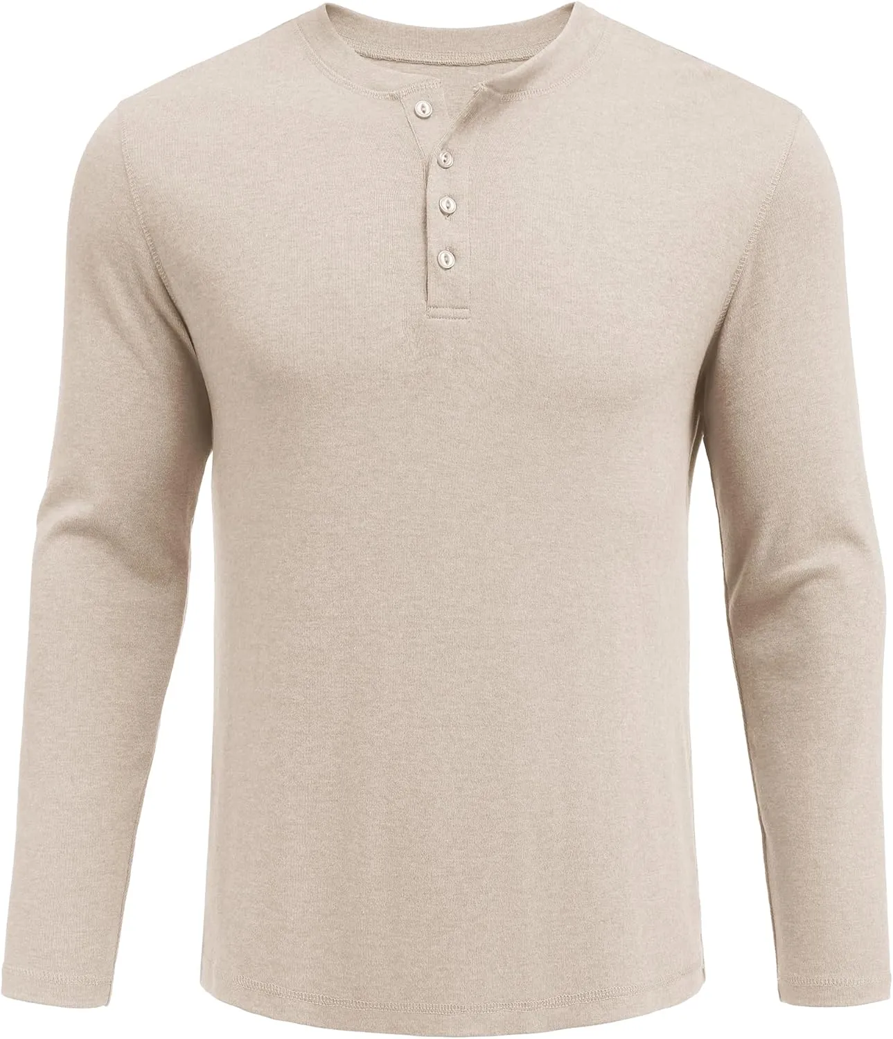 COOFANDY Mens Henley Shirts Long Sleeve Fashion Tee Shirts Slim Fit 4 Buttons T-Shirts Casual Basic Pullover Top