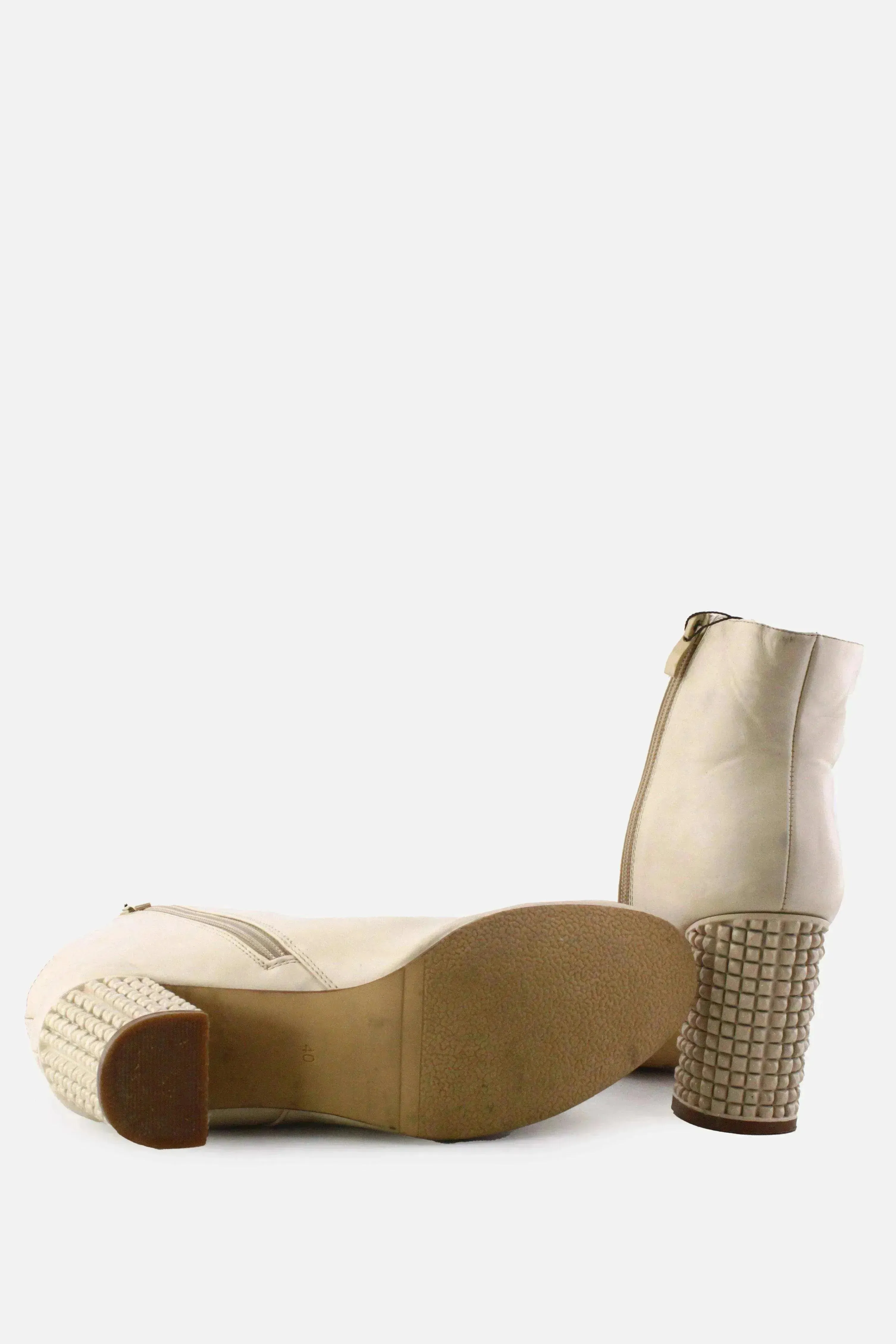 European Brand Zipper Block Heel Boots | 100% Authentic Leather
