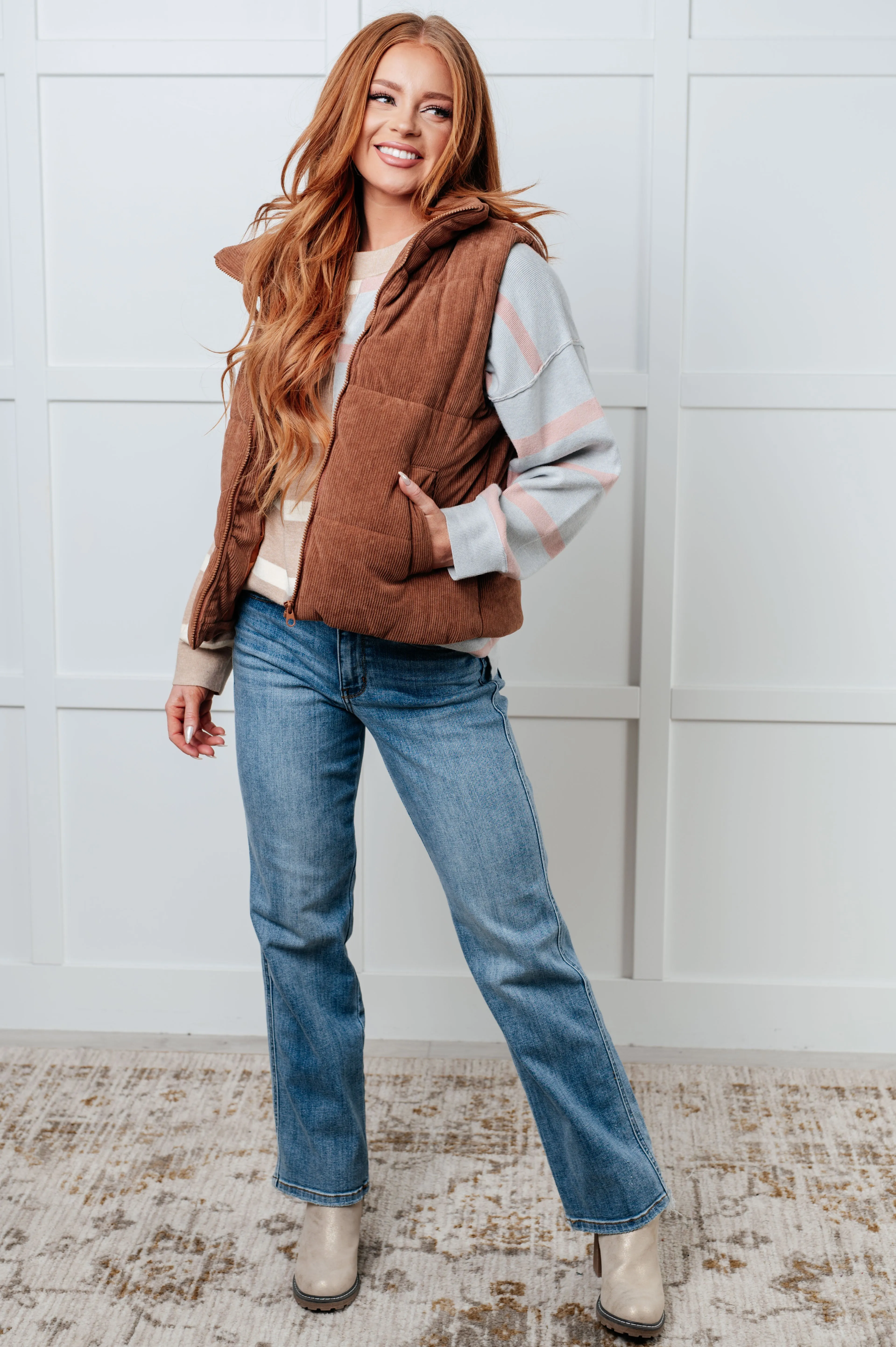 Exceptional Thought Striped Patchwork Sweater - 11/26