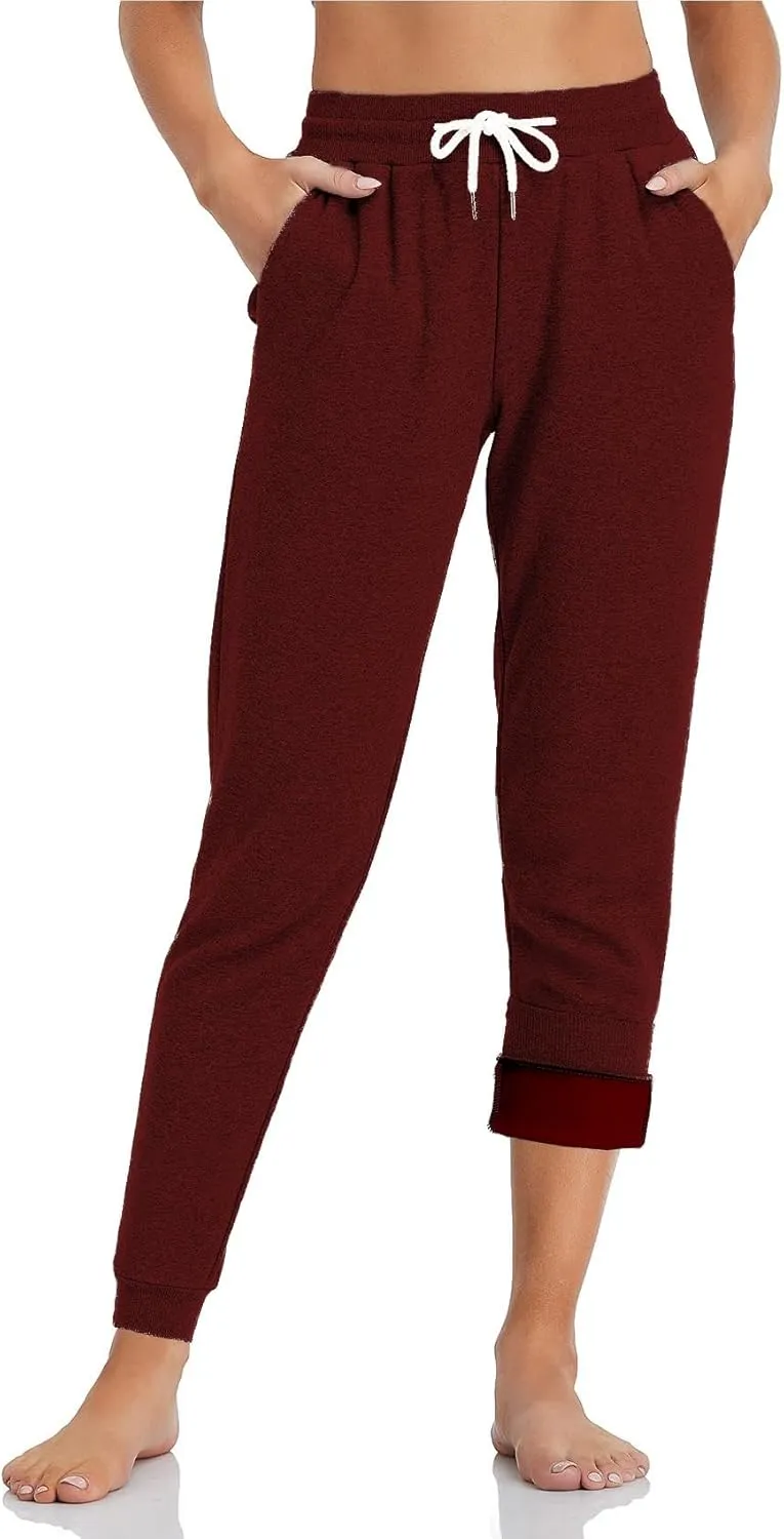 Inno 28" 31" 34" 36" Women's Baby Polar Fleece Lined Jogger Pants Warm Sweatpants Thermal Athletic Lounge