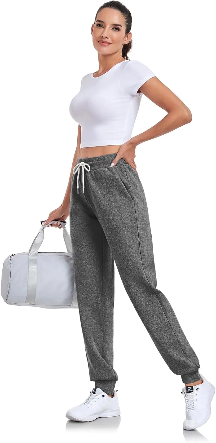 Inno 28" 31" 34" 36" Women's Baby Polar Fleece Lined Jogger Pants Warm Sweatpants Thermal Athletic Lounge