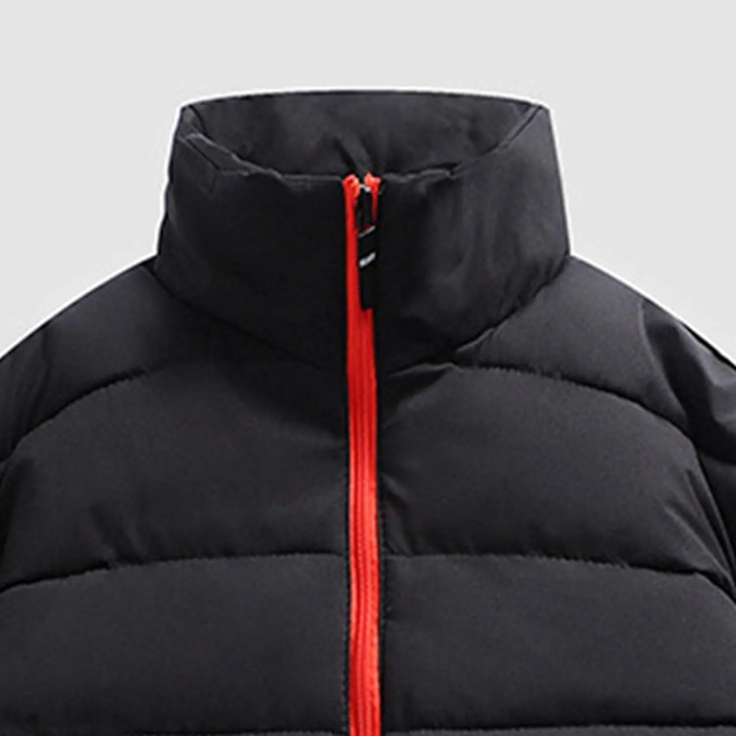 JEsilunmaMY Men's Stand Collar Thermal Puffer Jacket Full Zip Thicken Warm Down Coats Casual Loose Winter Padded Jacket
