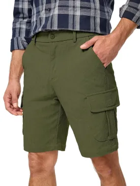 JMIERR Mens Cargo Shorts Corduroy Casual Elastic Waist Lightweight Outdoor Hiking Work Short