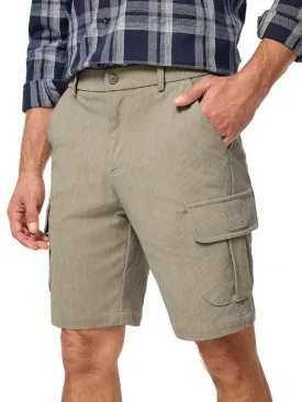 JMIERR Mens Cargo Shorts Corduroy Casual Elastic Waist Lightweight Outdoor Hiking Work Short