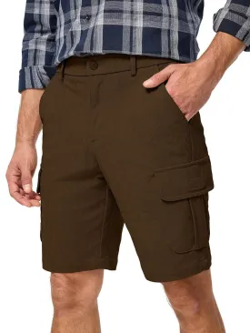 JMIERR Mens Cargo Shorts Corduroy Casual Elastic Waist Lightweight Outdoor Hiking Work Short