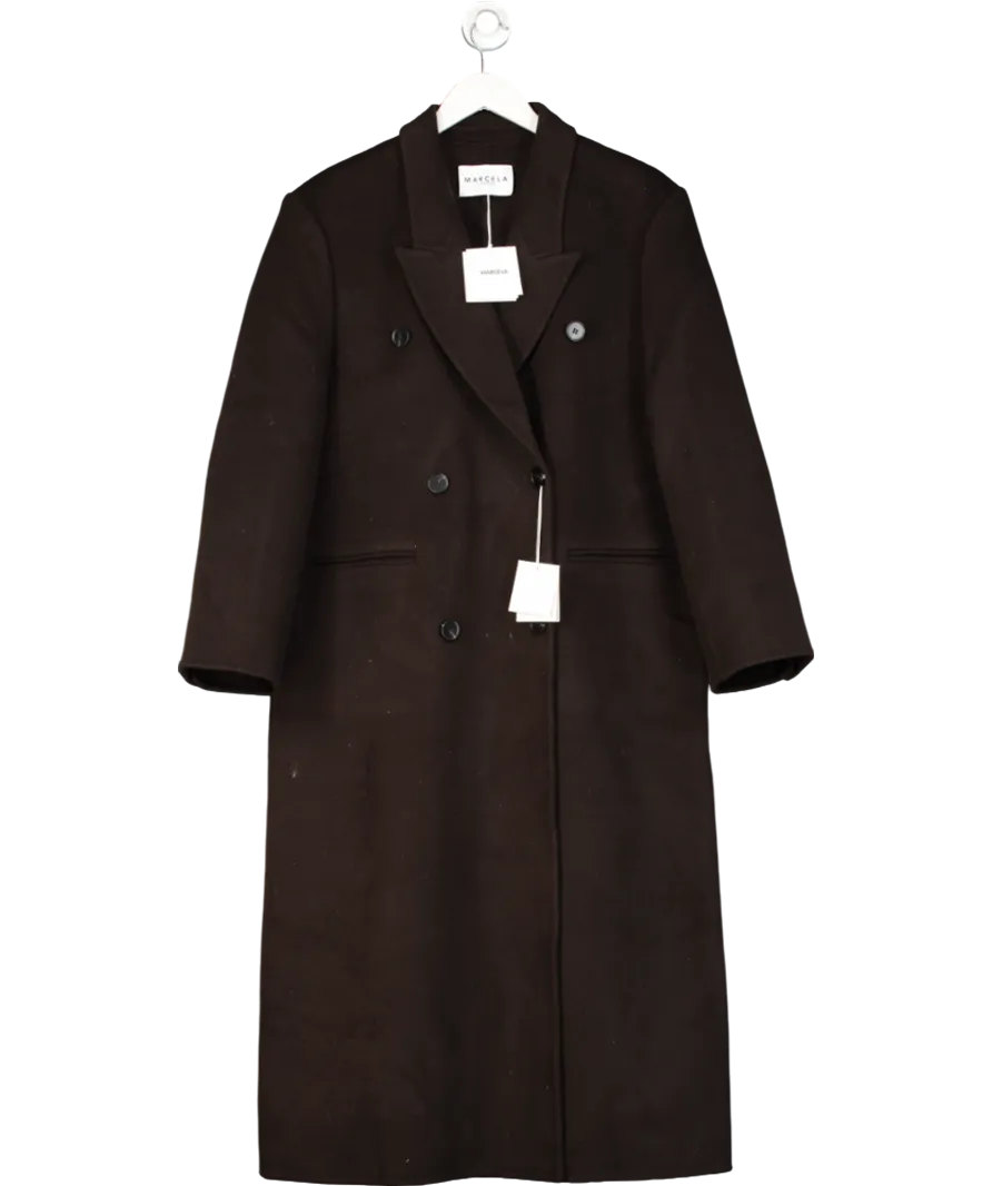 Marcela Brown Wool Maxi Coat UK S