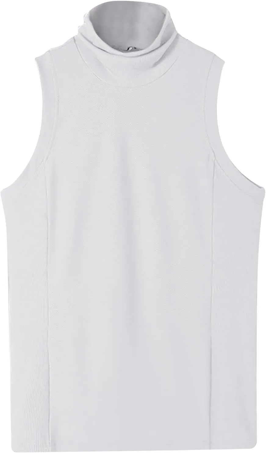 Men's Tank Tops Mock Turtleneck Sweater Sleeveless Casual Basic Pullover Sweater Ribbed Knit Pullover Sport Solid Tee