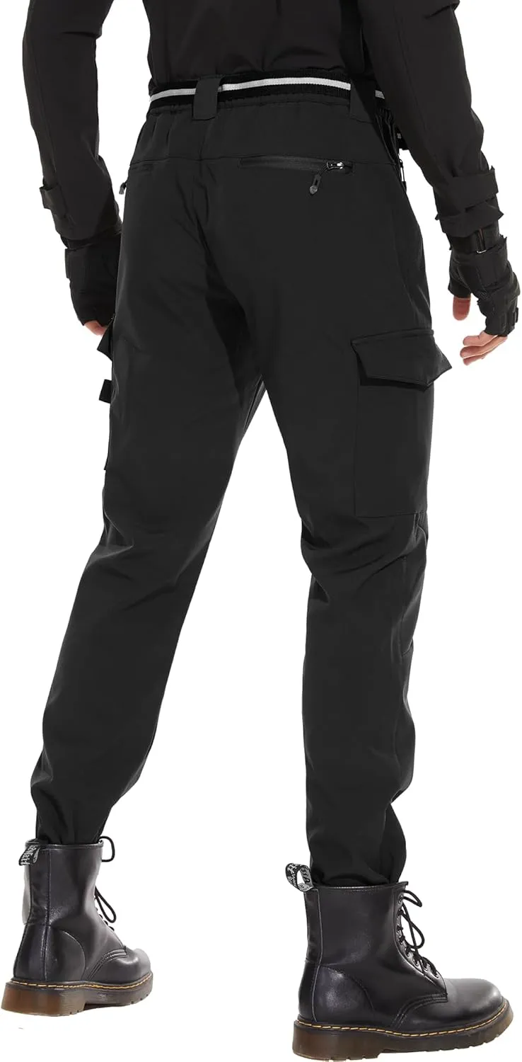 MOURCE Mens Fleece Lined Hiking Pants Waterproof - Insulated Outdoor Snow Ski Pants for Men