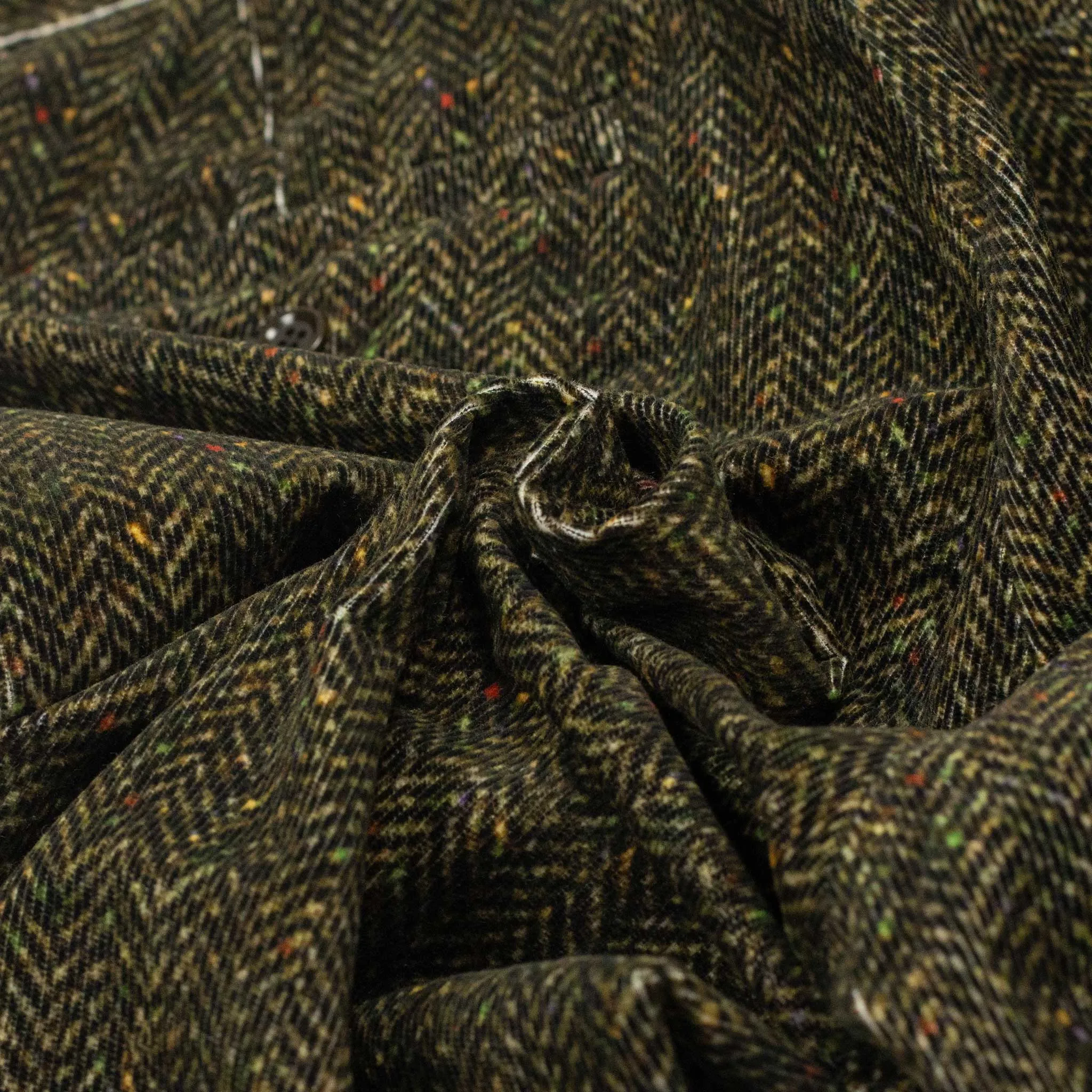 Pegtop pants in tweed screen printed cotton corduroy