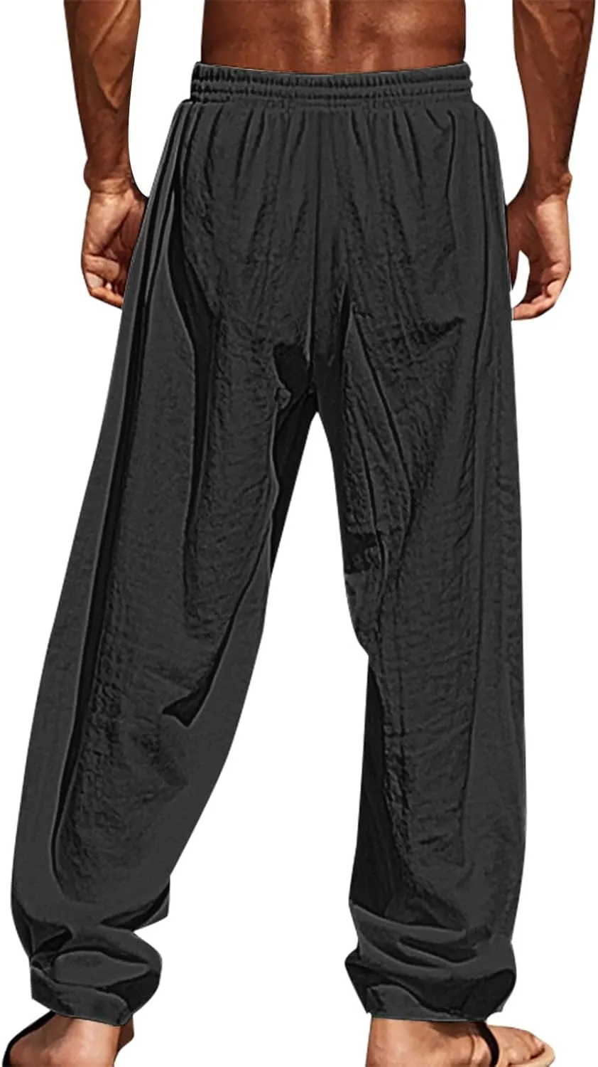 Relaxed Fit Hawaiian Pineapple Pants for Men Lightweight Beach Sweatpants Tropical Graphic Drawstring Lounge Vacation