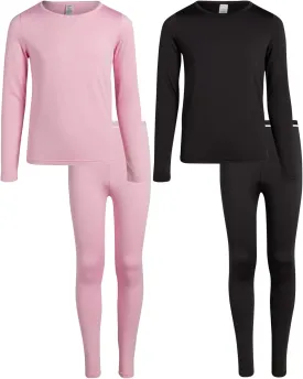 Rene Rofe Girls' Performance Thermal Underwear Set - 4 Piece Cozy Fleece Long Johns Base Layer Set for Girls (Sizes: 2T-16)