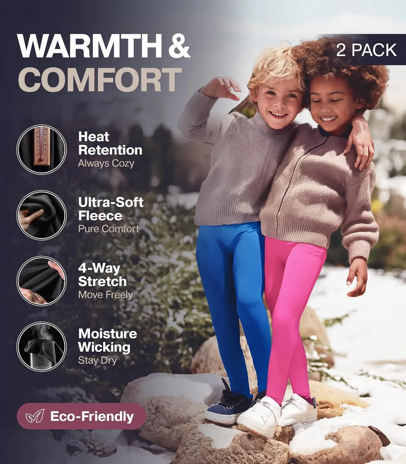 Thermajane Thermal Underwear for Kids Long Johns, Girls Thermal Underwear Set, Base Layer Kids Long Underwear