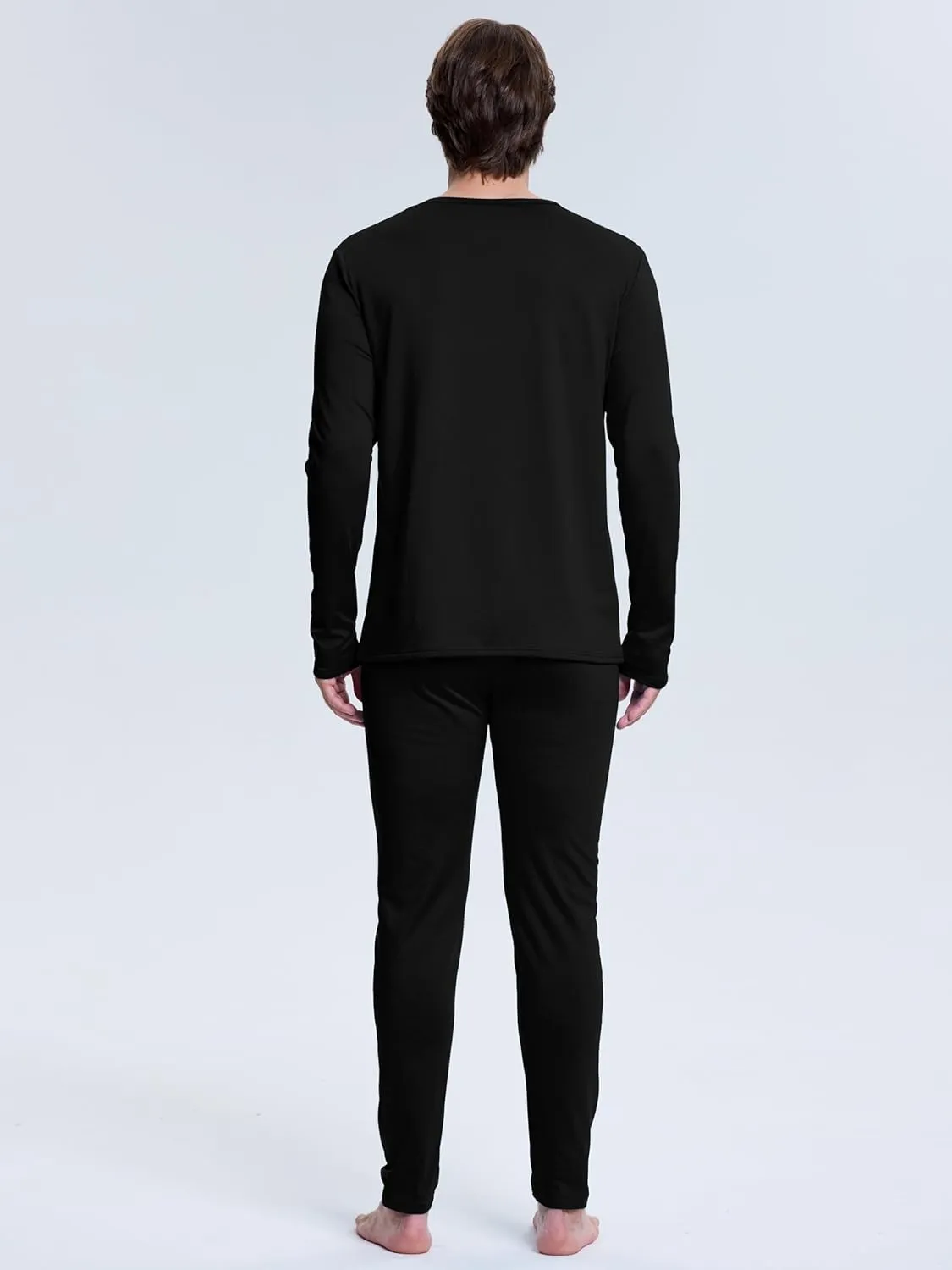 VZV Thermal Underwear for Men Fleece Lined Long Johns for Mens Thermals Top and Bottom Set Soft Base Layer for Winter