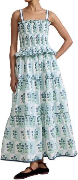 Women Summer Boho Tie Shoulder Dress Y2k Floral Smocked Flowy Long Dress Ruffle Tiered Beach Vocation Sundress