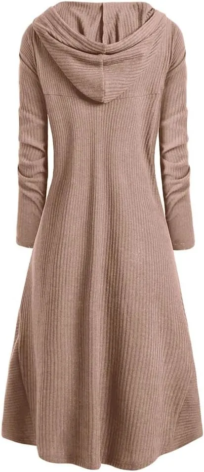 Women's Hooded High Low Drop Shoulder Longline Sweater