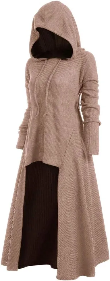 Women's Hooded High Low Drop Shoulder Longline Sweater